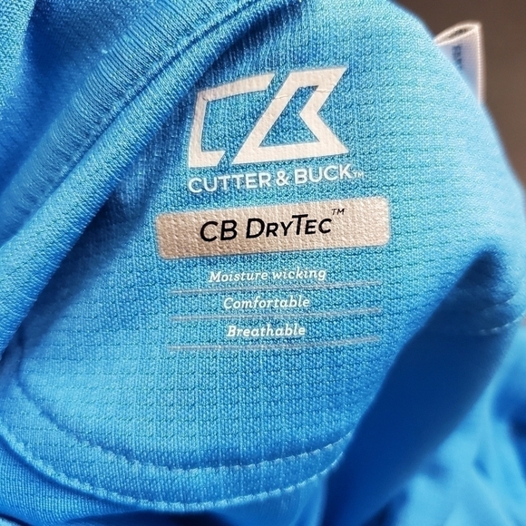 Cutter & Buck DryTec Short Sleeve Diamond Grille Golf Polo Blue Men's XL - Picture 7 of 11